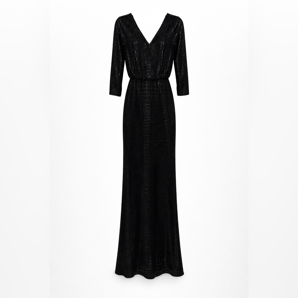 🖤 NWT! Calvin Klein Extra Long Black Sequin Dress